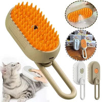 Cat Dog Pet Spray Massage Brush 3 in 1 One Button Steam Spray Folding