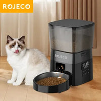 ROJECO Automatic Pet Feeder Button Version Auto Cat Food Dispenser